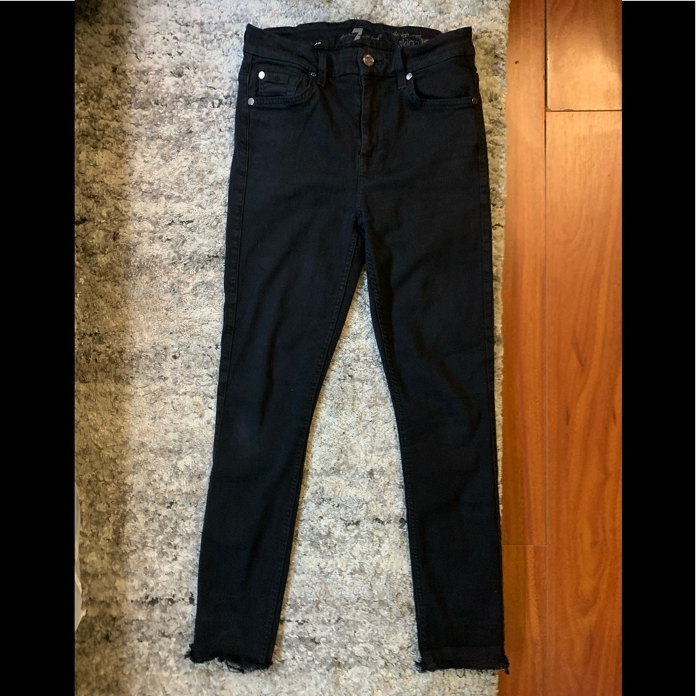 7 For All Mankind Black Skinny Jeans